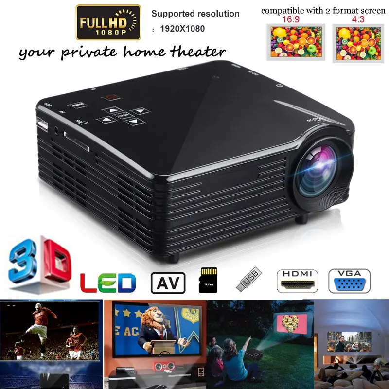 Мини проектор 2020 Портативный светодиодный домашний кинотеатр Full HD с поддержкой