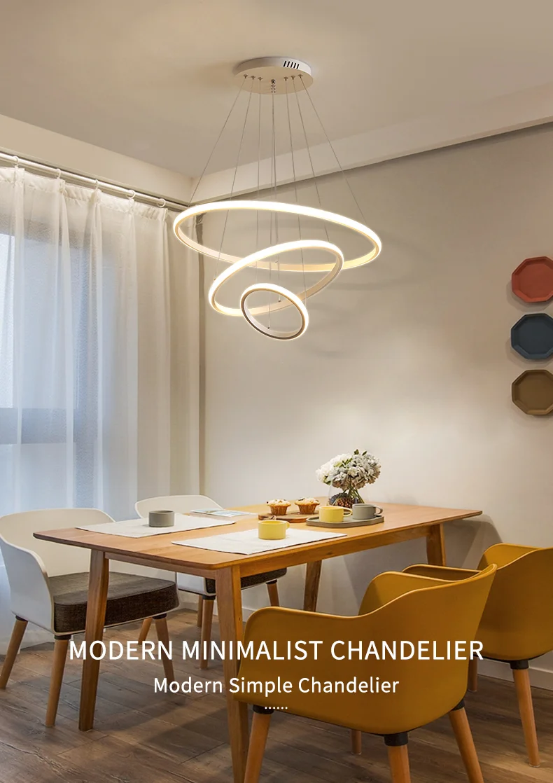 Современный светодиодный Chandeliers2/3/4/5 круглые кольца Крытый настенный светильник