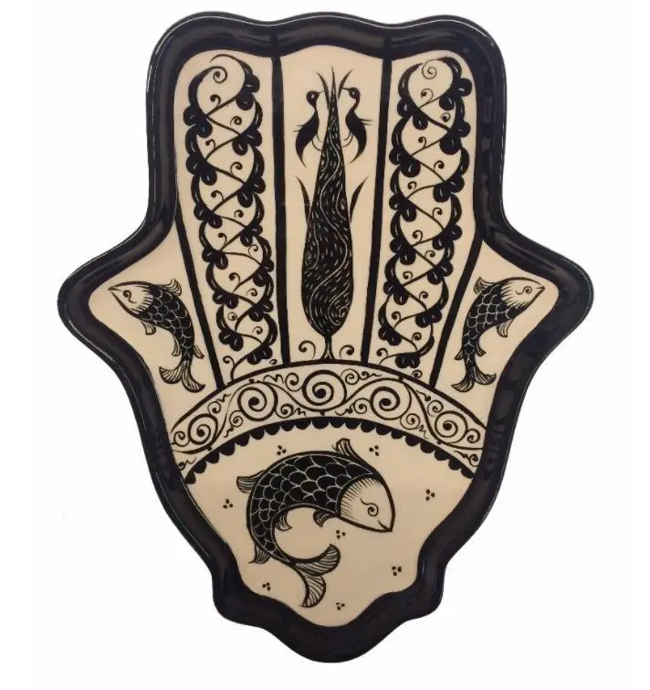 

Tree Of Life Pattern, Fish Pattern, Hamsah Ceramic Tray, Home Decoration, Decorative Presentation Tray, Home Decor