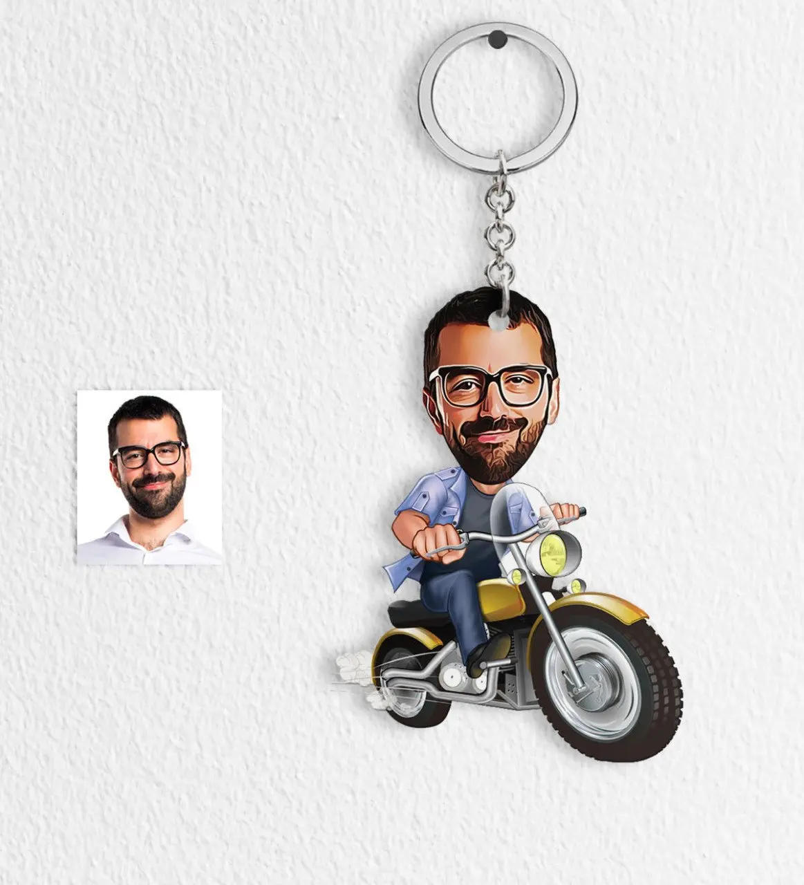 

Персонализированные мужские байкерские Keychain-1 с героями мультфильмов