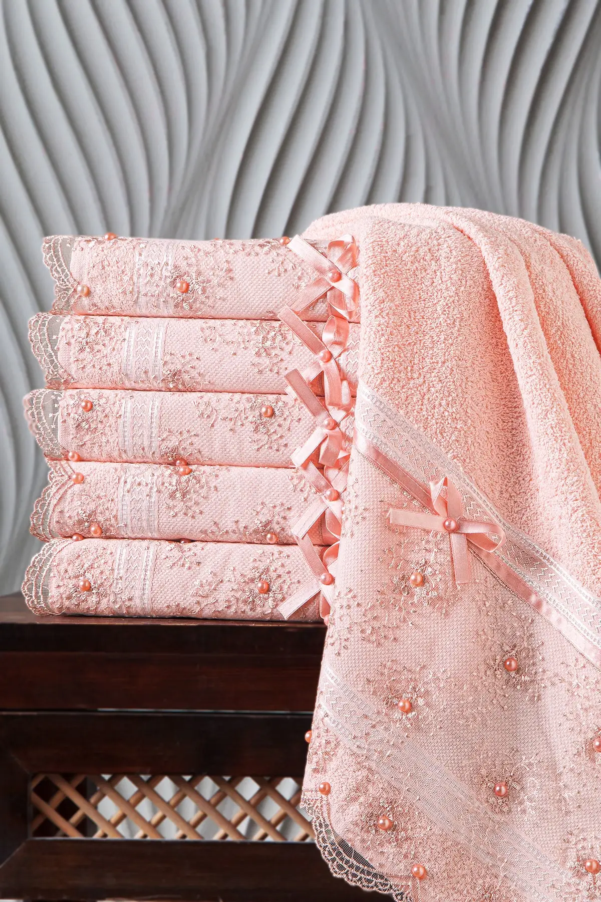 

WONDERFULSOFTTextile 100% хлопковая ткань с бисером Fabric 6 шт. полотенце 50x90 HS-BEAD Бесплатная доставка
