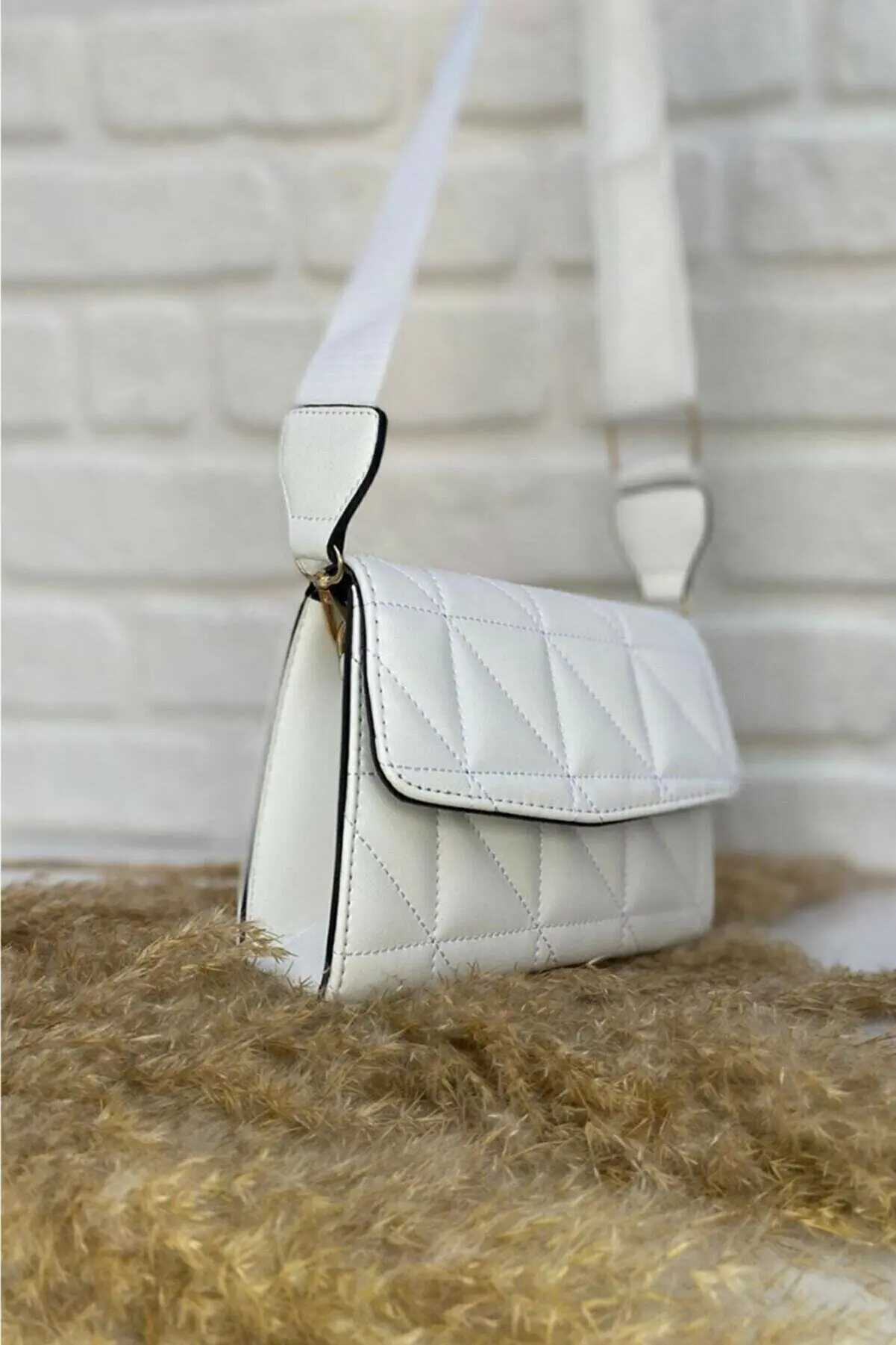 

White Purse Column Suspenders Women 'S Shoulder Bag