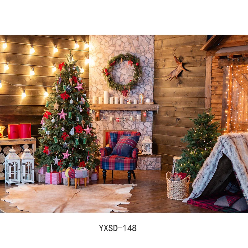 

Vinyl Christmas Photography Backgrounds Tree Gift Children Baby Portrait Photo Backdrop For Studio Photocall Props 21518HYD-99
