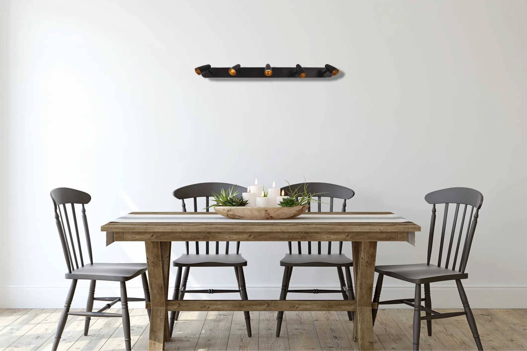 Swivel and orientable Wall LED matt black lacquered inner golden 5x3W 1500 lumens leds modern style | Лампы и освещение