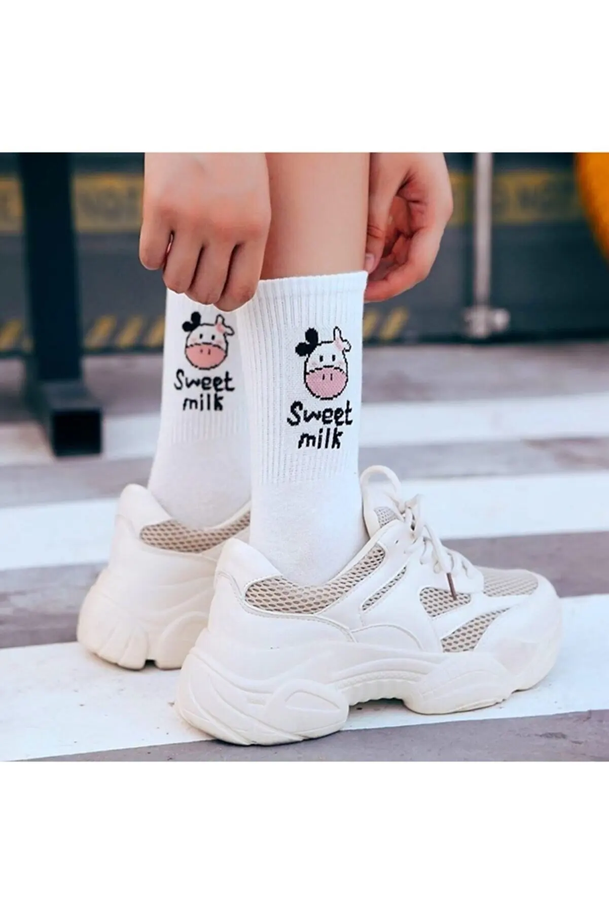 10 pair 20 PCs Fun Women 'S Socks Men 'S Socks Different Cute Pattern Quality Suitable For Daily Use Unisex Color kawaii lolita designer