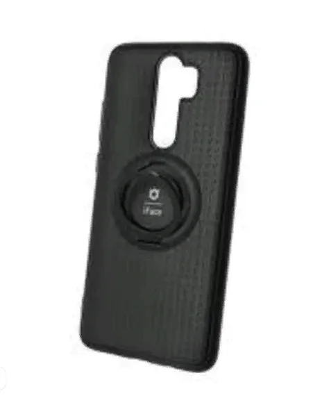 Силиконовый чехол черный для xiaomi redmi 9 с кольцом-подставкой и металлической