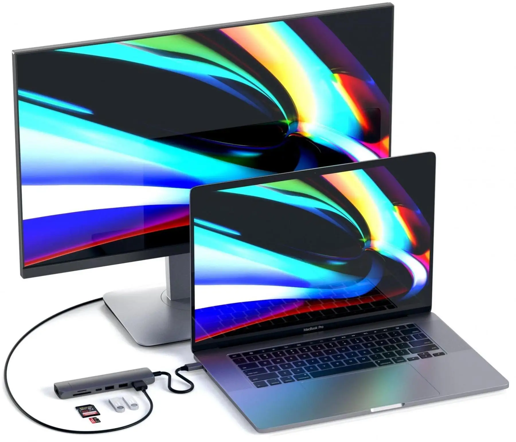 Хаб Satechi USB-C Slim Multi-Port Adapter ST-UCSMA3M (Space Grey) | Компьютеры и офис