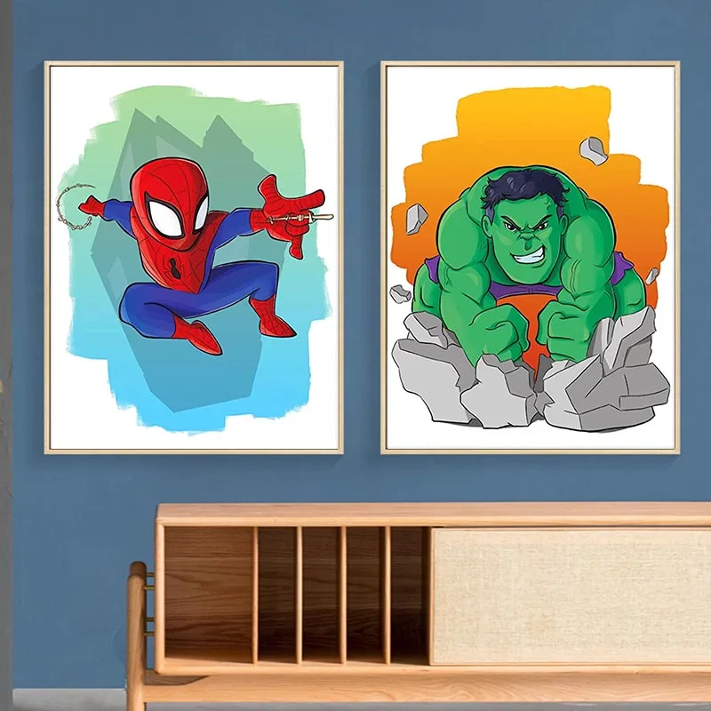 

Superhero Avengers Marvel Posters for Boys Room Decor Canvas Painting Wall Art Cave Comics Characters Pictures Nursery Kids Gift