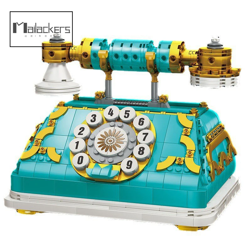

Mailackers Creativity Classic Retro Telephone Building Blocks Old Telephone Model Assembly Brick Toys For Kids Children Gift