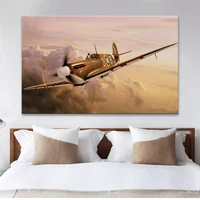 spitfire fighter mk va brown ww2 aircraft battle fantasy posters on the wall picture home living room decoration bedroom