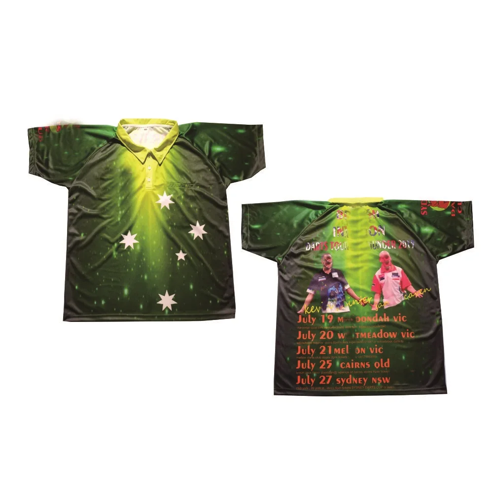 $25 USD Each High Quality Custom Sublimated Green Star Pro Dart Shirts For Teams | Спорт и развлечения