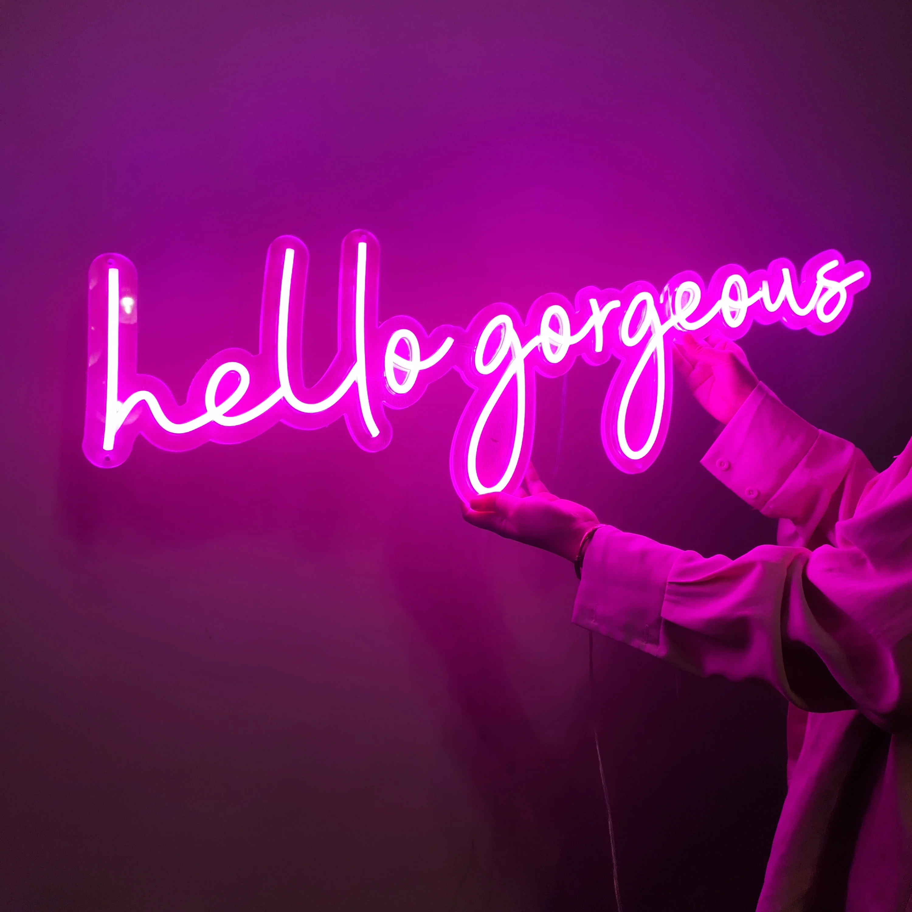 

Hello Gorgeous Custom Neon Sign - Neon Sign Decor for Bedroom - Best Friend Gift, Roommate Gift Idea - LED Sign
