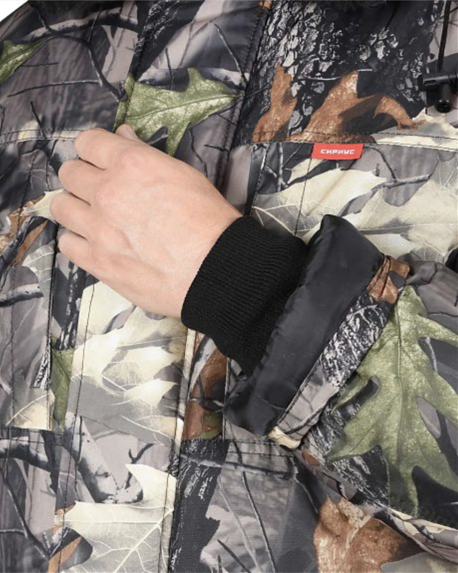 Костюм РЫБОЛОВ зимний (куртка полукомбинезон) камуфляж Темный лес | Спорт и
