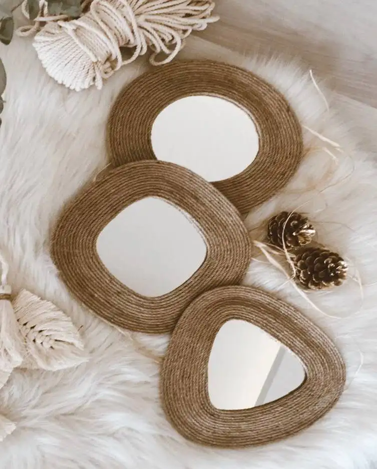 

Boho джутовая веревка зеркало | Зеркало из геометрических фигур Набор | Boho зеркало | Boho Настенный декор | Boho настенное зеркало | Boho домашний деко...