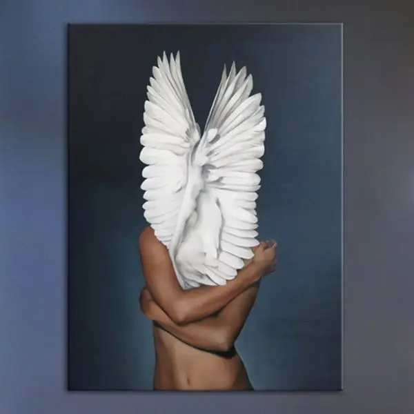 

Texture Painting Woman with Wing Hair Oil Painting Textured Painting (720) 100 x 150