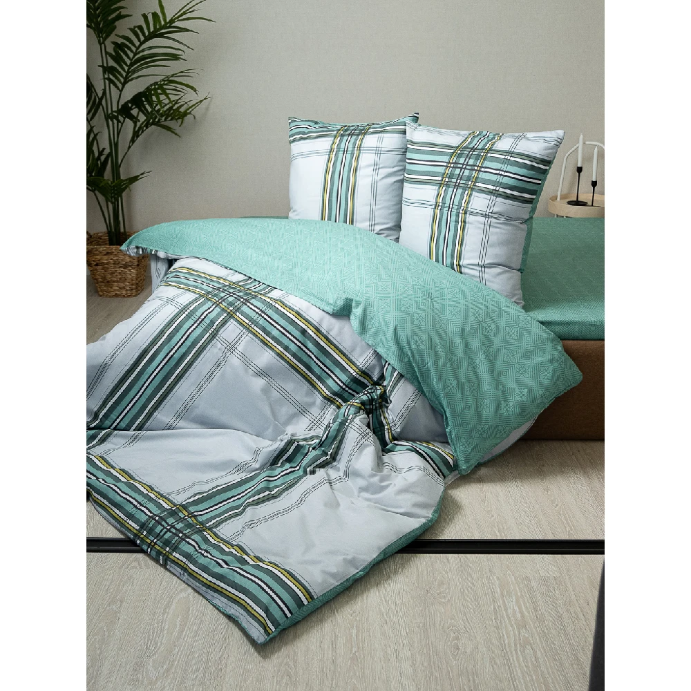 ПРОСТЫНЯ на резинке Поплин 100% Хлопок Двуспальная Евро Высокая плотность Nature &amp