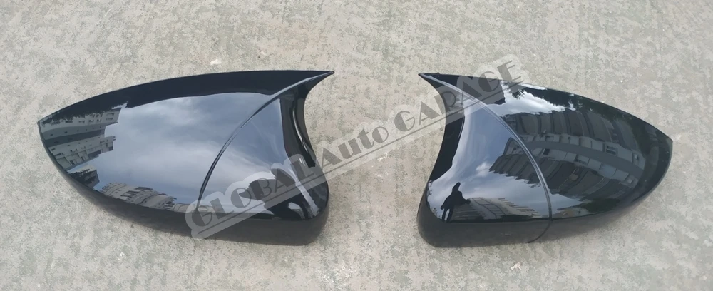 Чехол для зеркала VW Volkswagen Polo Mk5 Mk6 летучая мышь 2009-2021 глянцевое пианино черное 2