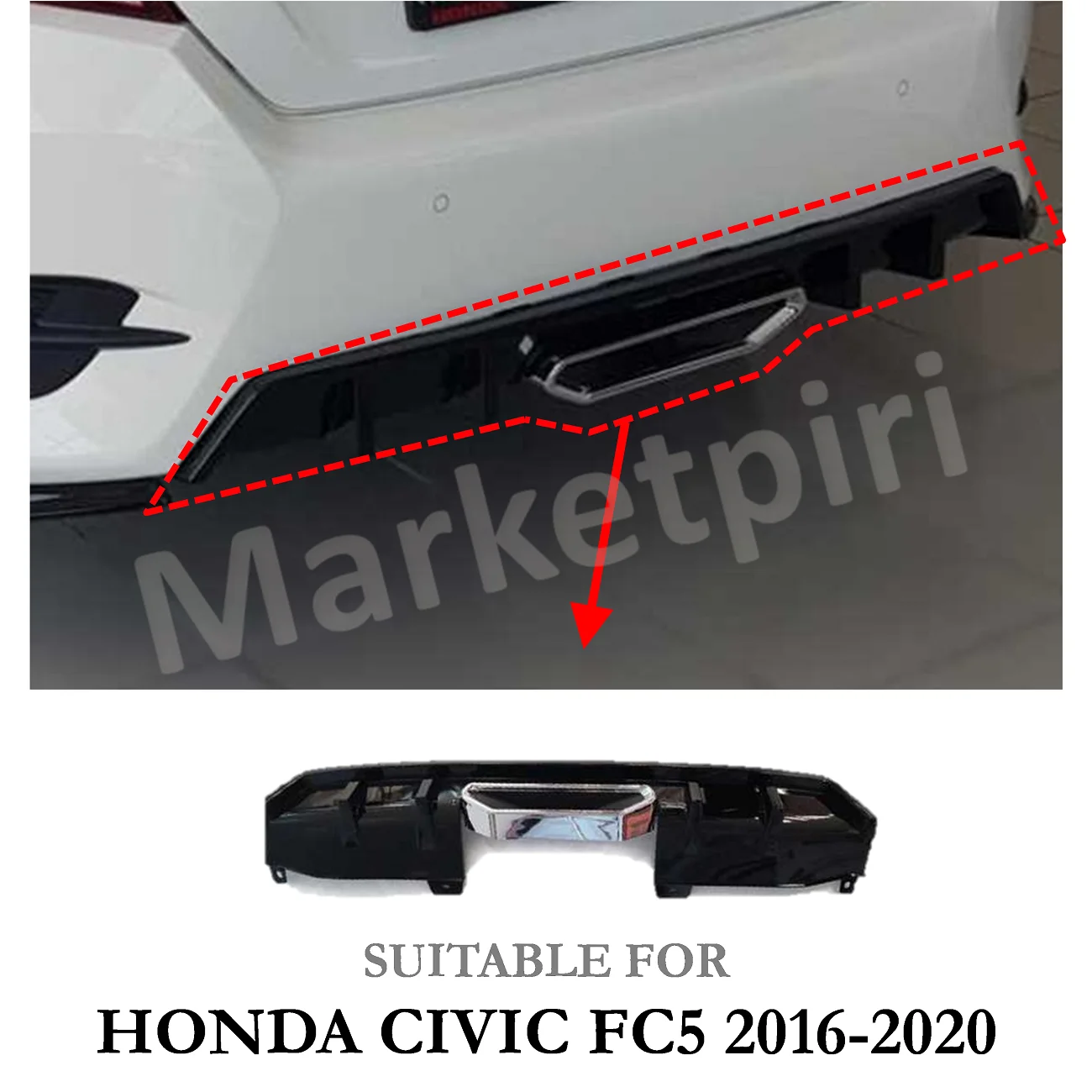 

Диффузор для Honda Civic FC5 2016 ~ 2020, автомобильный аксессуар модели SI, спортивный вид, диффузоры высокого качества, послепродажное обслуживание