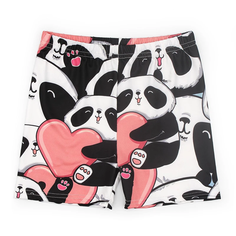 

Summer New Baby Girl Three-point Leggings Children's Printed Comfortable Safety Pants Milk Silk Fabric