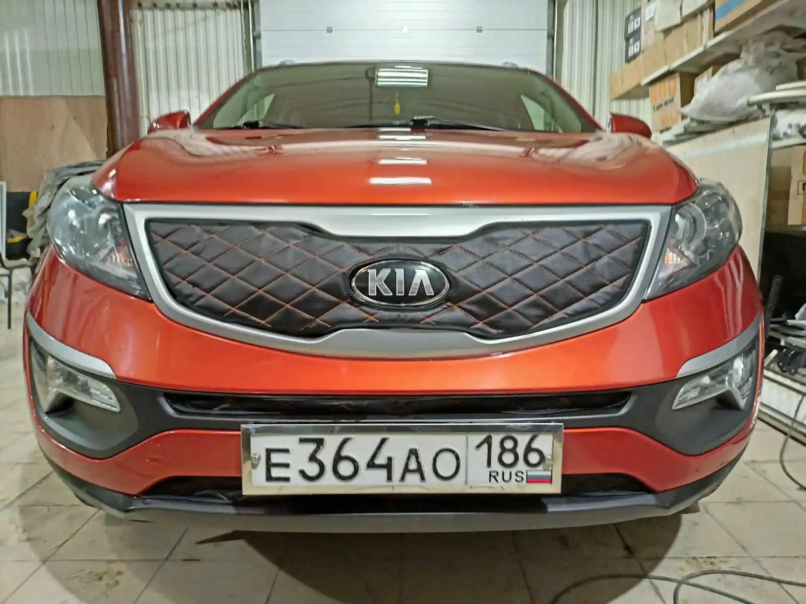 Зимняя защита радиатора для Kia Sportage 2010-2015(комплект из трёх частей) | Автомобили и