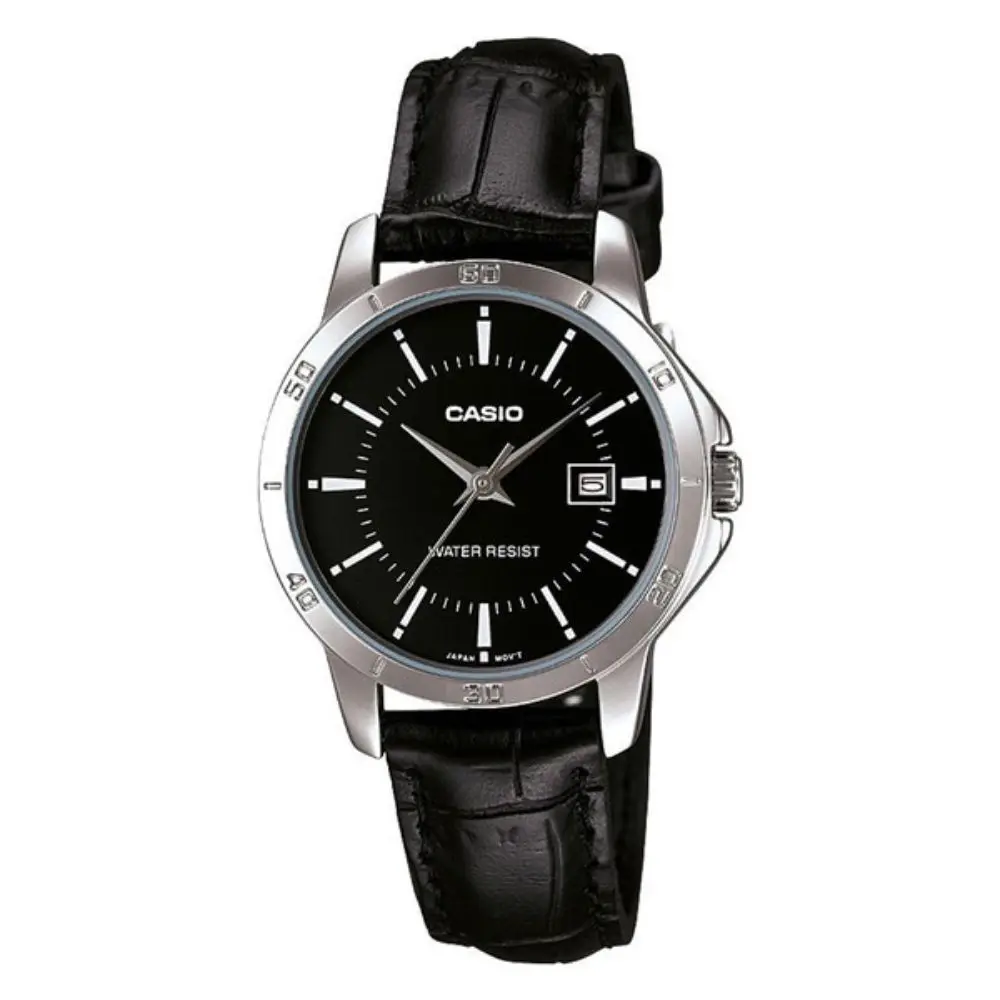 Женские кварцевые часы Casio с кожаным ремешком аналоговый оригинальный