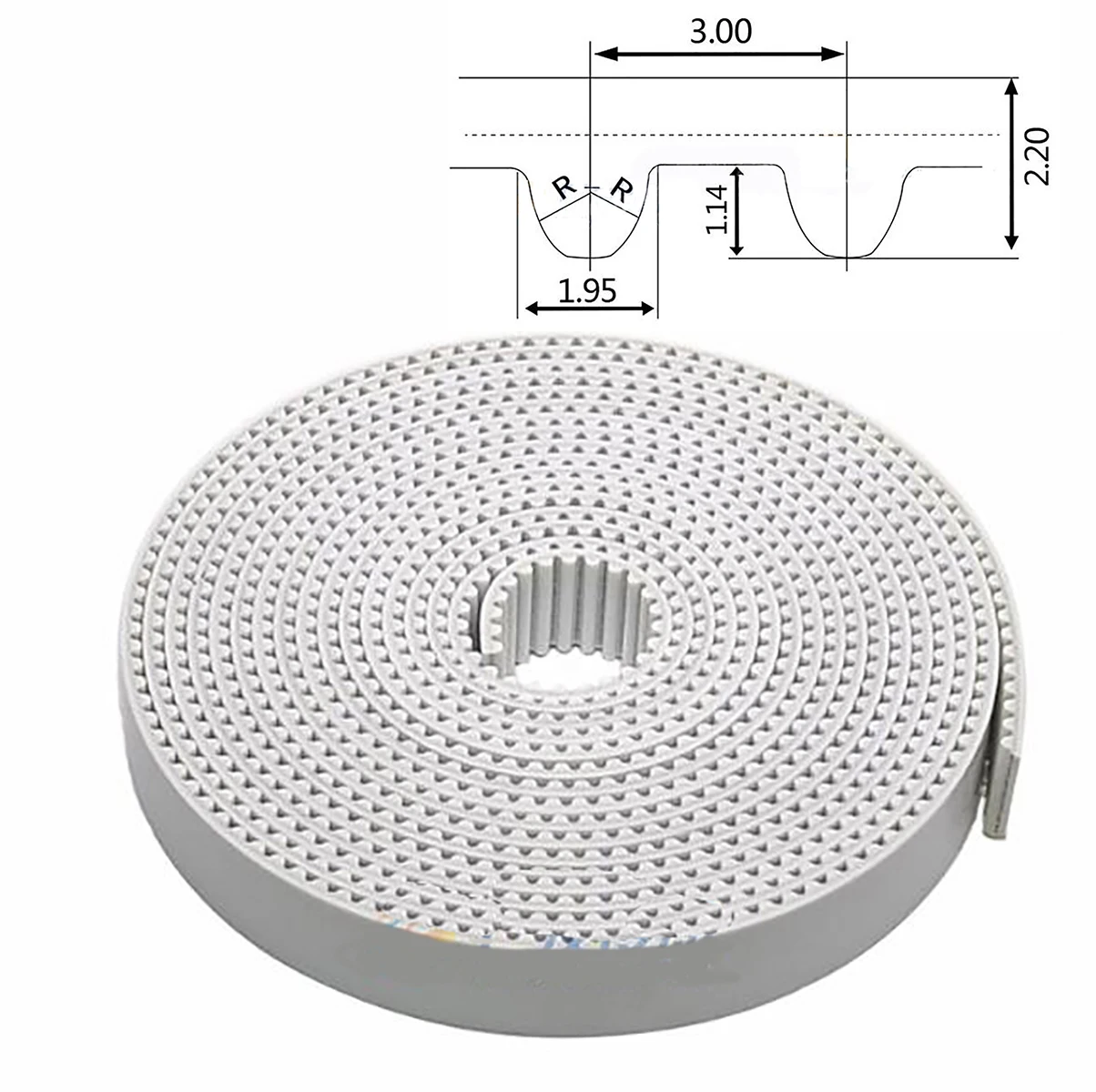 

1/2/5 Meter HTD 3M White PU Open Timing Belt Width 15mm Arc Tooth Polyurethane With Steel Core Transmission Belt Pitch 3mm