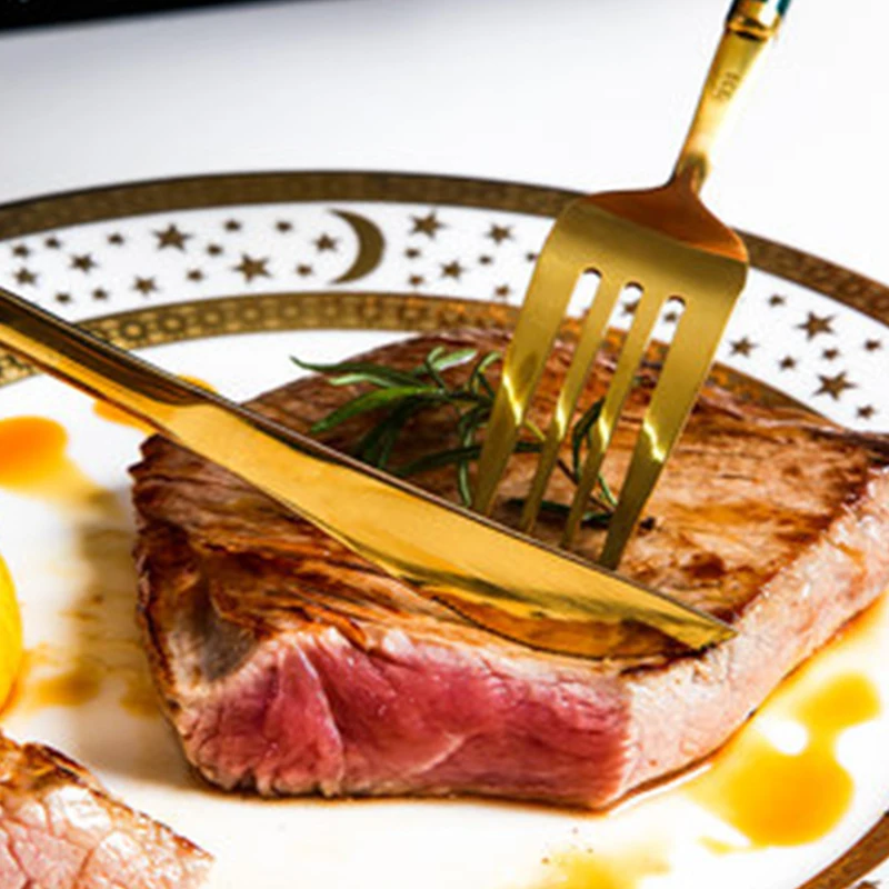 

ALMARVO 304 stainless steel cutlery set household Western tableware two-piece set ins plate steak cutlery three-piece set