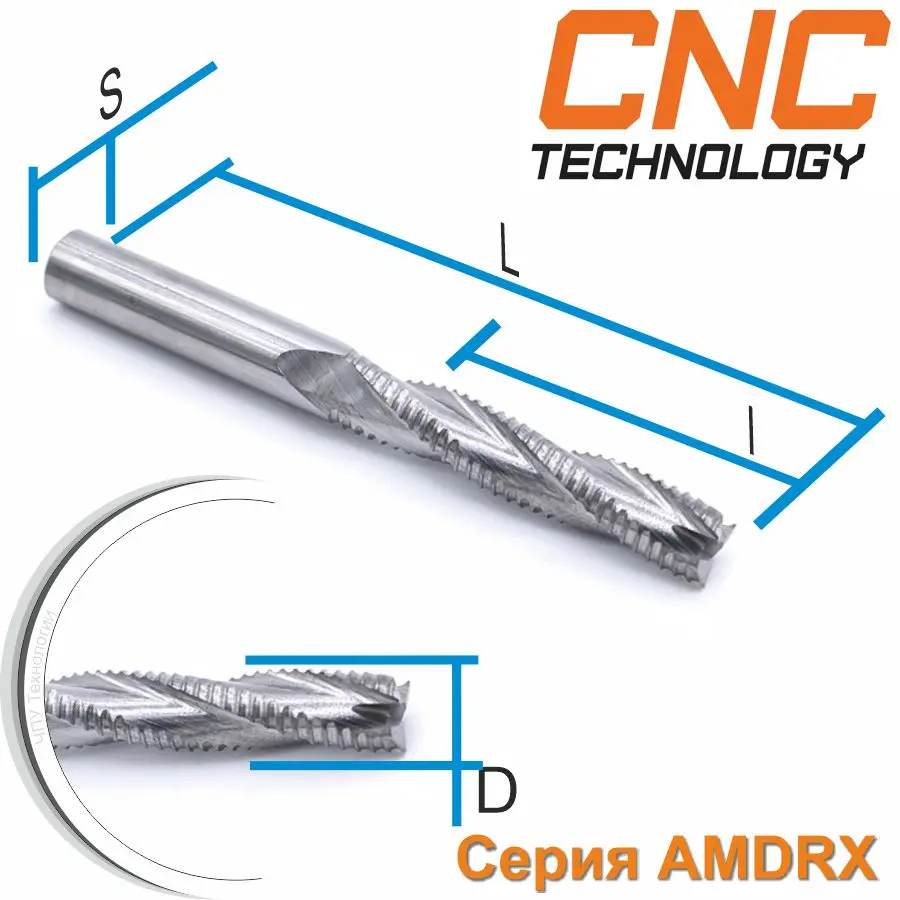 Фреза для дерева трехзаходная со стружколомом DJTOL серия AMDRX Для станка ЧПУ фреза