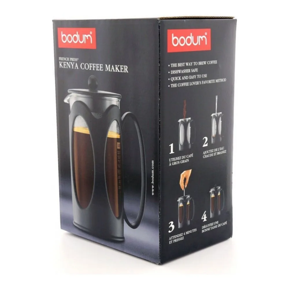 Кофейник френч-пресс Bodum Kenya New 0 35л 10682-01 цвет черный | Дом и сад