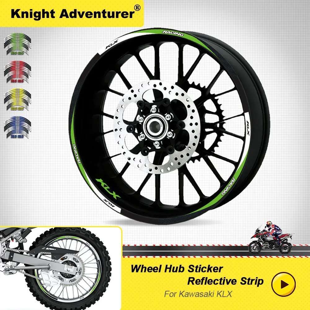 

KLX Wheel Sticker Moto Tire waterproof wheel reflective stripe moto decals for KAWASAKI KLX 230R 230S 230R S 230SE 300R 230 300