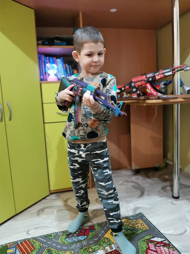 Резинкострел ак 47 Неоновый гонщик CS GO/ Детское оружие автомат ак47 csgo / AK47 игрушка