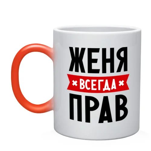 Mug chameleon Zhenya is always right | Mugs