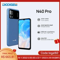 doogee n40 pro smartphone 6 5 inch 20mp quad camera helio p60 6gb128gb cellphone 6380mah battery 24w fast charging