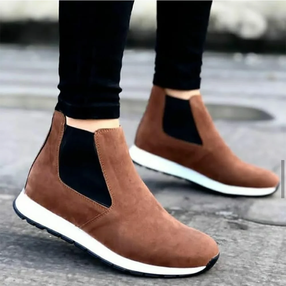 

BOA Causal Men Sports Boots Half Wrist Bağcıksız Wheel Tan Color White Casual Base Original Design Young Stylish Fashion Spring BA0042