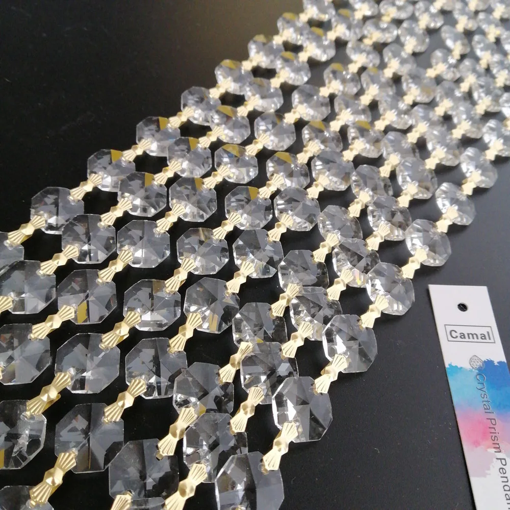 Прозрачная (Золотая Бабочка) гирлянда из кристаллов 100 см/фута 14 мм|Люстра