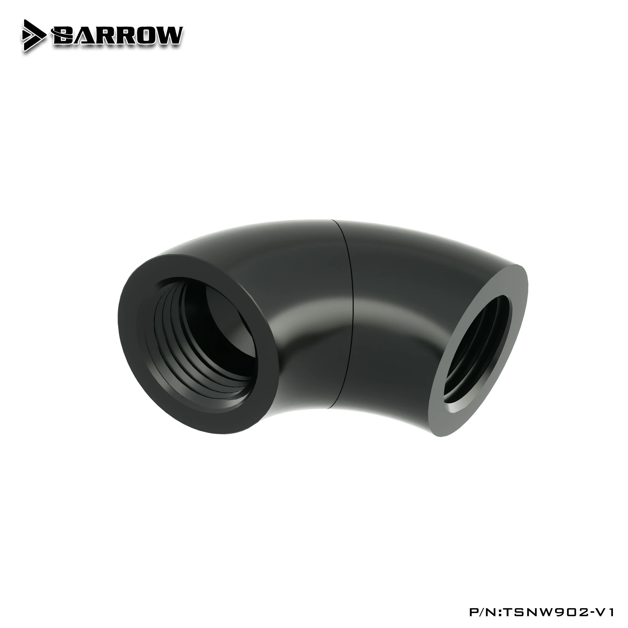 Barrow TSNW902-V1 G1 / 4 " черная серебристая 90 градусов двойная мама вращающаяся на 360