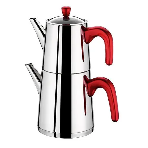 

Aryıldız Viole Rose Steel Teapot - Teapot Reservoir 1 lt. Teapot Bowl 2.25 lt.- Suitable for All Cooker Types