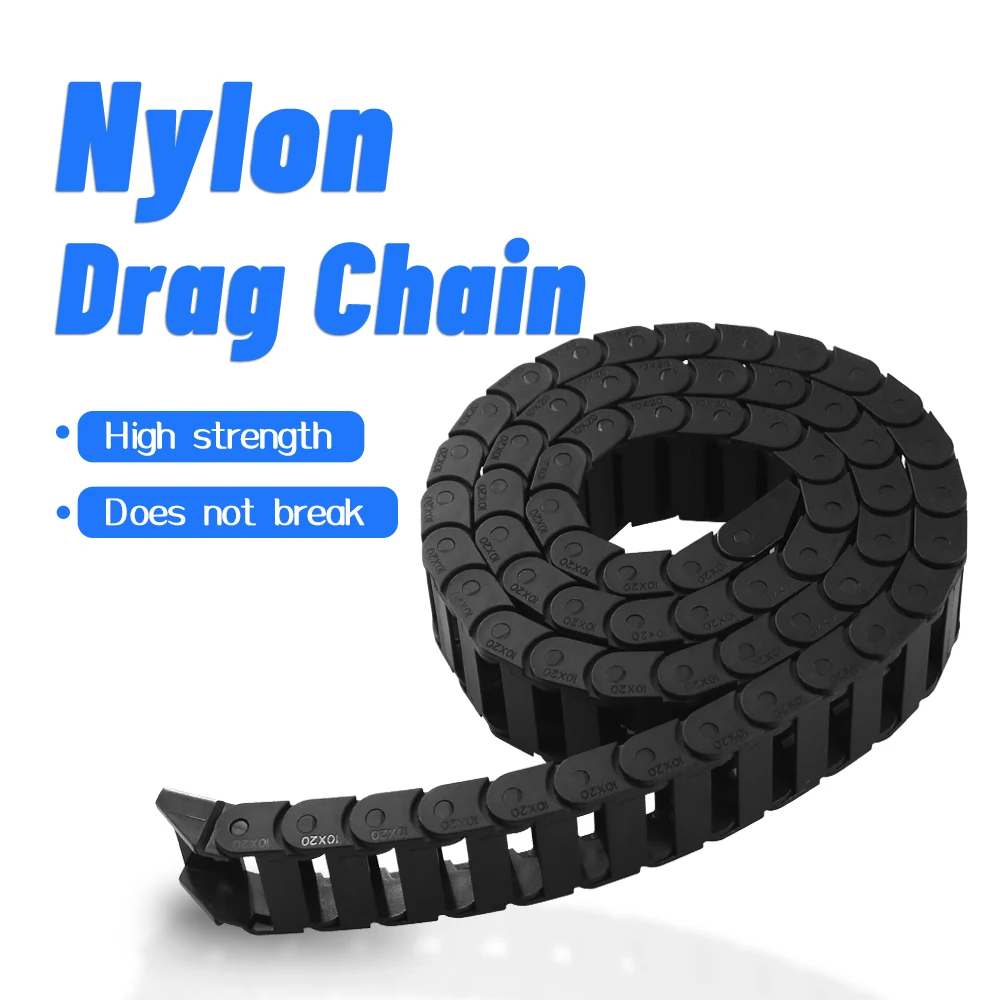 10 x 20mm 10*20MM L1000mm Cable Drag Chain Wire Carrier With End Connectors Drag Chain Bridge Type For CNC Router Machine Tools