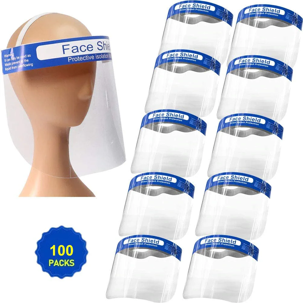 All-Round Protection Hat with Clear Wide Visor Lightweight Transparent Shield with Adjustable Elastic Band