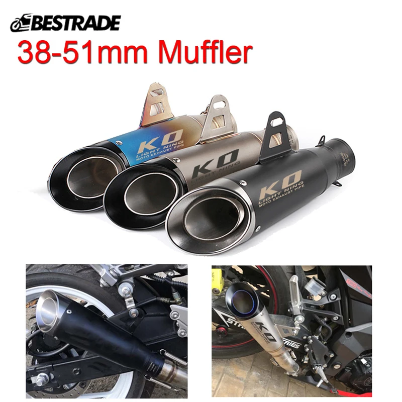 

Motorcycle Exhaust Muffler Tail Pipe Stainless Steel No DB Killer for 38-51mm Motorcycle ATV Street Bike Universal
