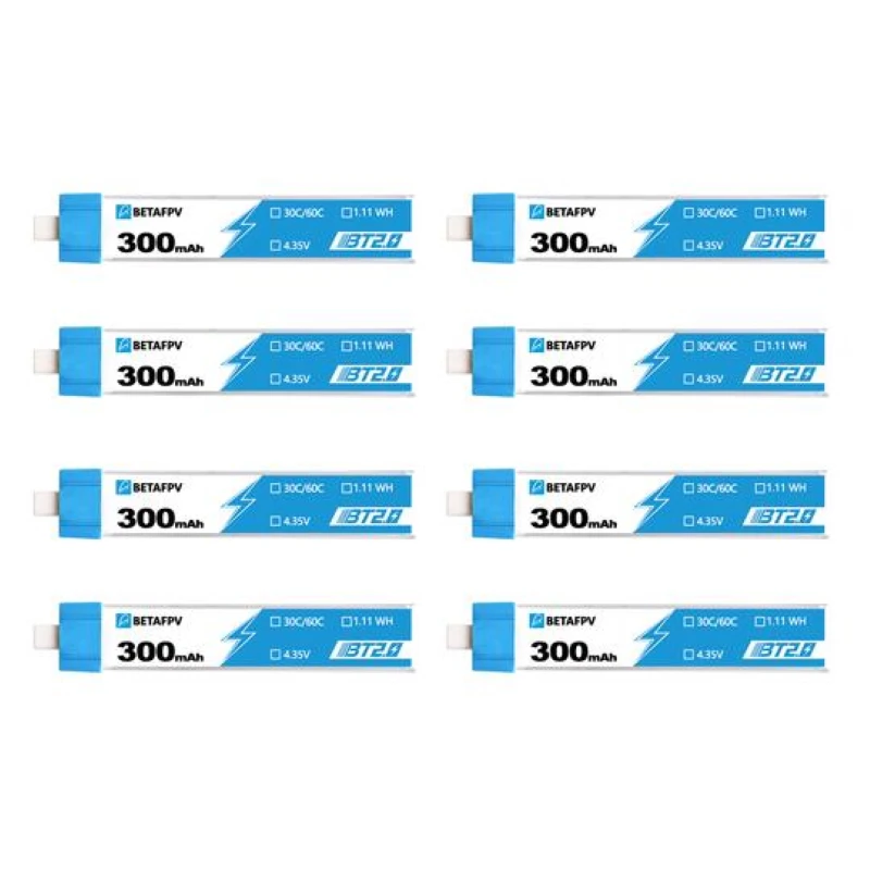 Аккумулятор BETAFPV 300 mAh BT2.0 1S 3.7V 30C HV LiPo (8шт)