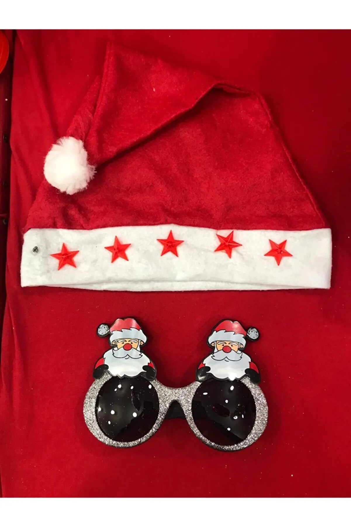 

Christmas Santa Claus Hat Luminous + Christmas Glasses Chirstmas Day fun times to spend