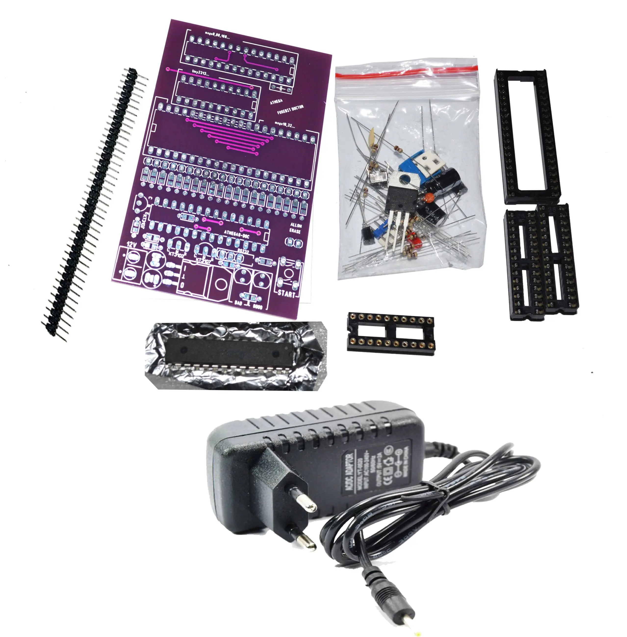 ATmega fusebit doctor assembly kit fix fuses Mk AVR + power supply DIY fuse | Электронные компоненты и
