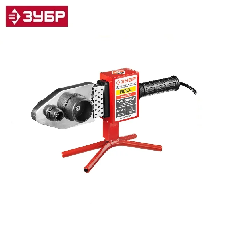 Сварочный аппарат(паяльник) для полипропиленовых труб, ЗУБР Мастер АСТ-800, 800 Вт, 50-300С, насадки 20, 25, 32, 40, 50, 63мм, мет. кейс, 220В