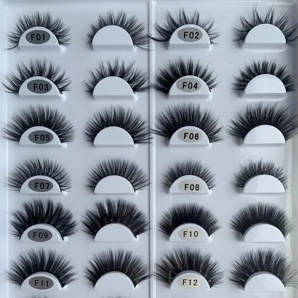

LoveThanks 30 pairs/lot Faux Mink Flash Eyelashes no Box with Tray Handmade Makeup Volume Lash extension Natural Eyelashes F02