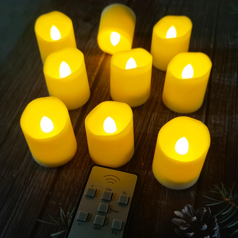 Светодиодный чайный светильник с таймером беспламенные мерцающие