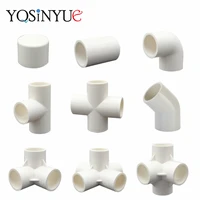 202532mm diy white pvc pipe fittings straight elbow tee cross connector water pipe adapter 2 3 4 5 6 ways joints