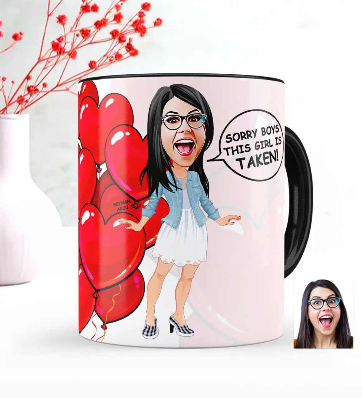 

Personalized Dear Caricature Of Black Mug cup-1