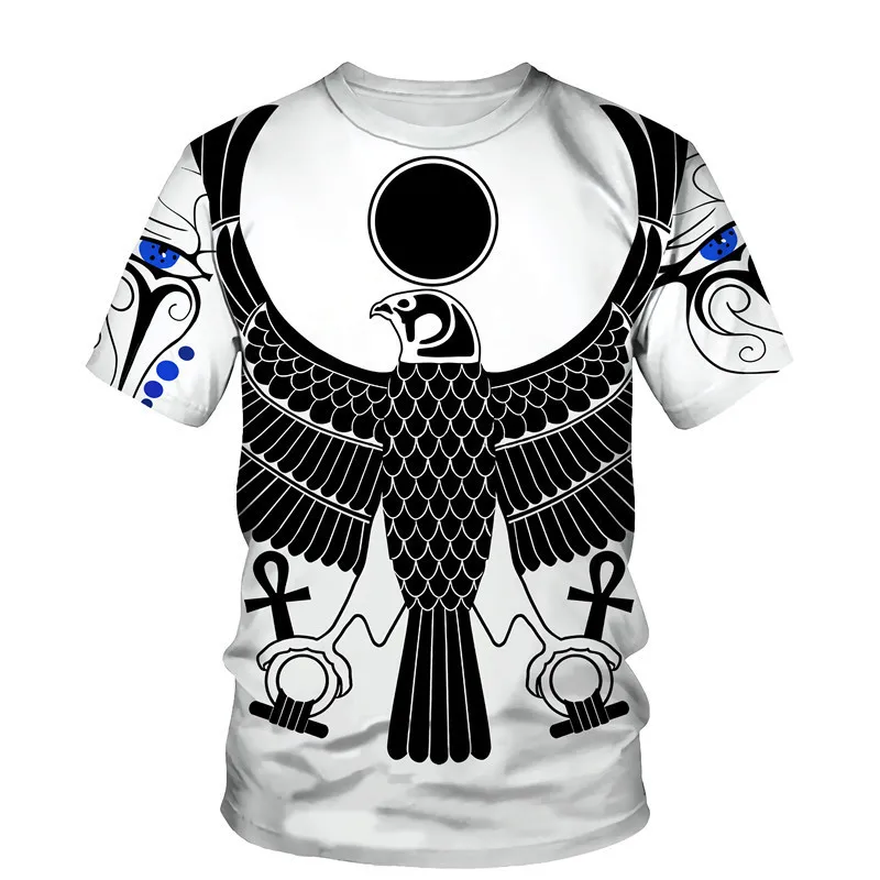 Футболка с 3D-принтом лица Анубиса и Фараона из древнего хора египетского Бога