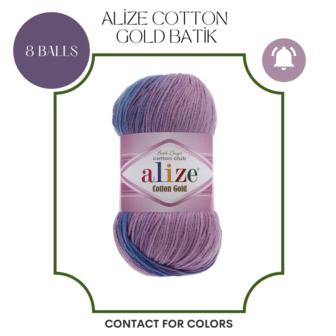 

Alize Cotton Gold Batik 8 Balls Knitting Yarn Yarn Crochet Soft Yarn Multicolor Yarn Wool Cotton Yarn Turkish Yarn